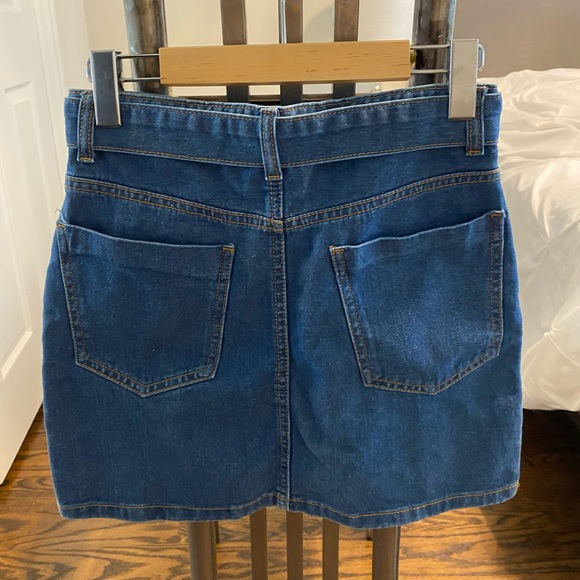 Denim mini skirt with tie - Picture 2 of 2